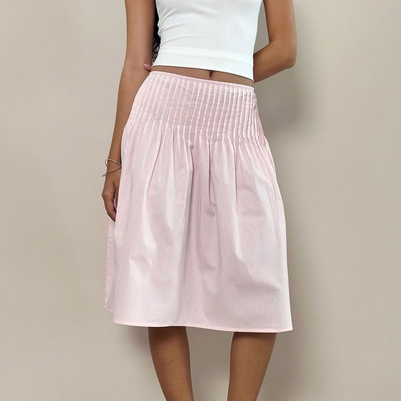 Motel Rocks Asada Midi Skirt In Light Pink Size XS - Picture 5 of 6